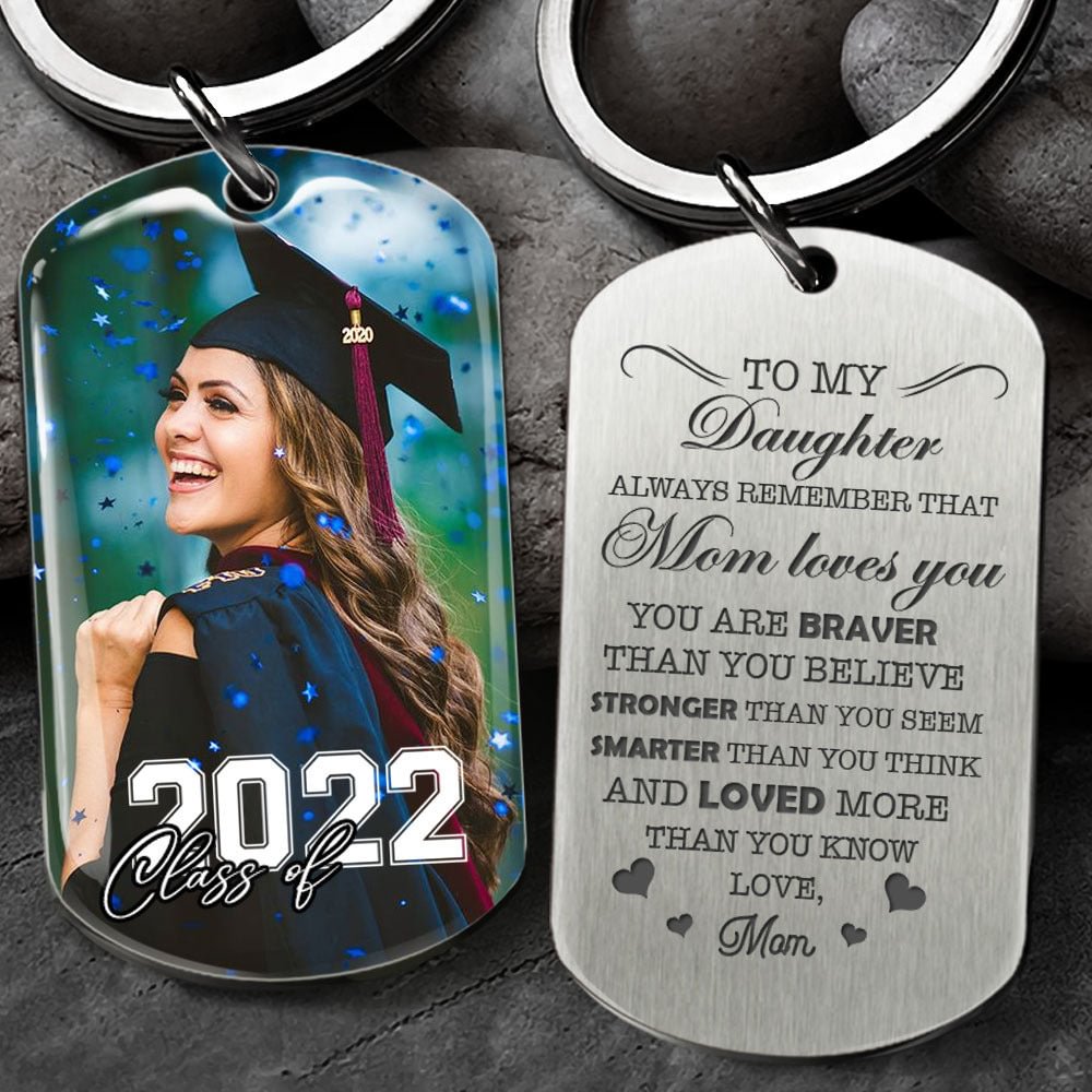 ‘You're Braver Than You Believe’ Graduation Metal Keychain, Class 2022 Graduation gift for son, daughter, friends, classmates Congrats Graduate