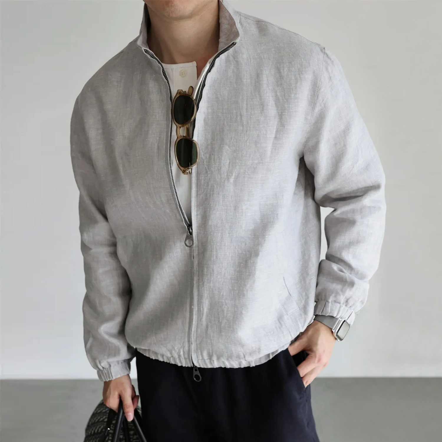 100% European Linen Jacket Casual Business for Men REAL SILK LIFE