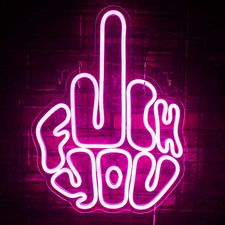 Fuck You Neon Sign Fuck Off Neon Sign Middle Finger Neon Sign  Bedroom Art Neon Wall Decor Bar Sign Neon Wall Sign Neon Sign Funny Neon Sign