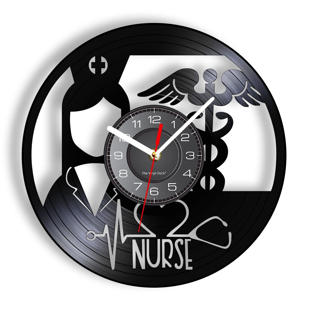 

NP Sign Medical Caduceus Wa - Vinyl Record Wall Clock - Without LED, 501 Original