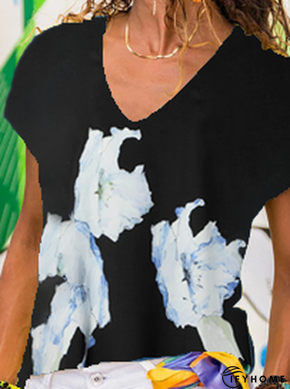 Vintage Floral Shift Short Sleeve T-shirt | IFYHOME