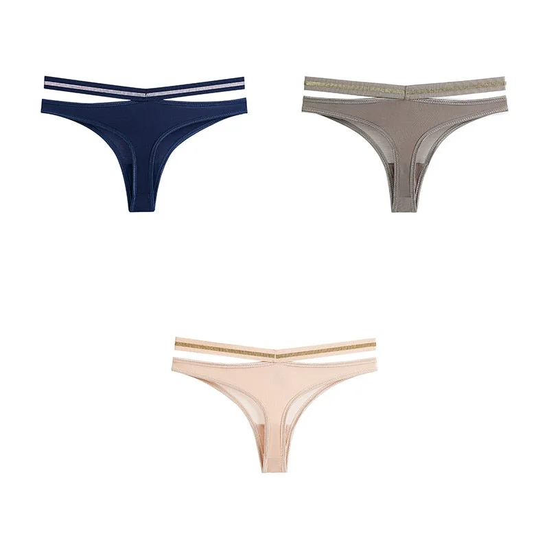 3pcs Seamless Underwear For Woman Sexy Thongs Women's Lingerie Bikini Sports Female Panties Ice Silk Woman Intimates BANNIROU