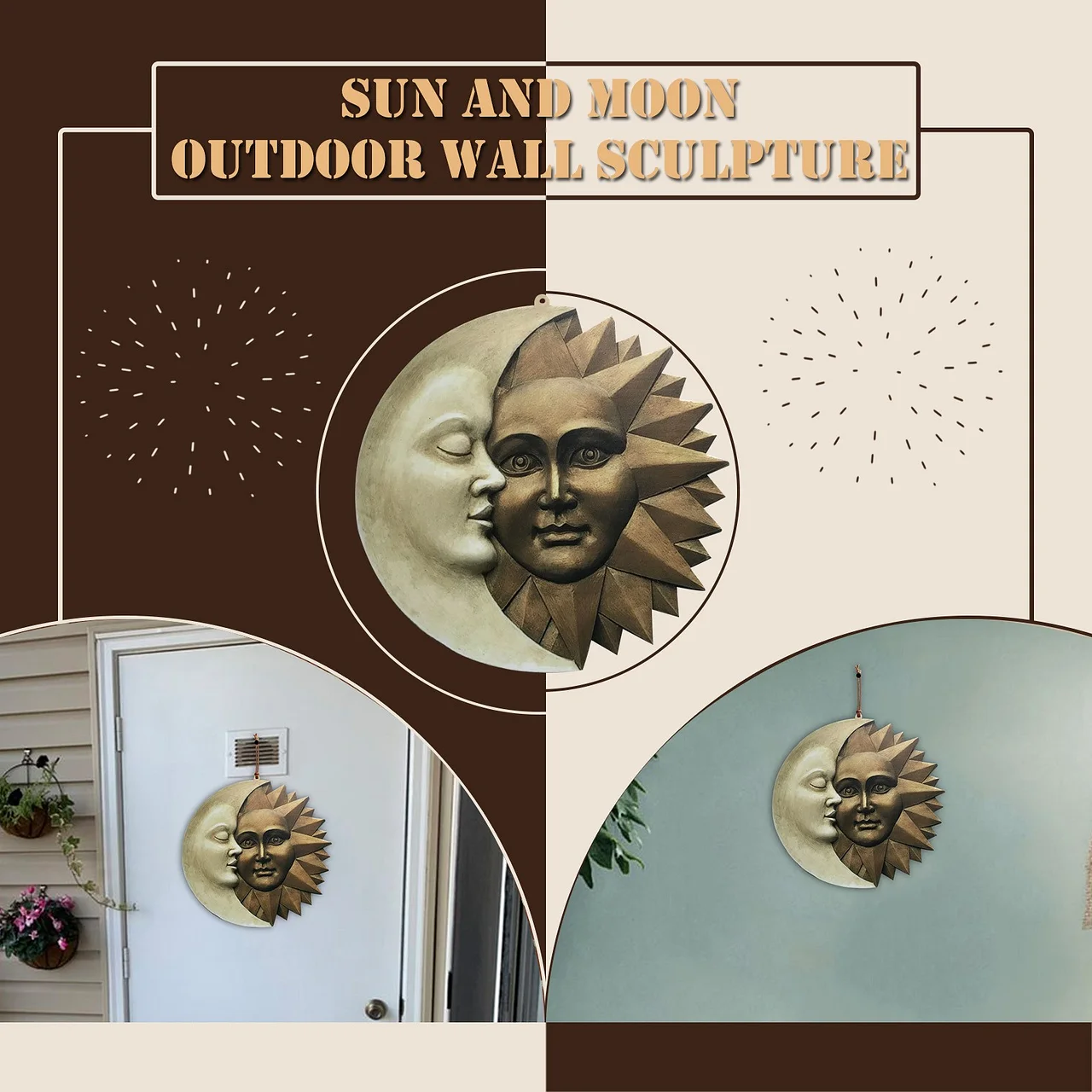 Sun And Moon Outdoor Wall Ornaments