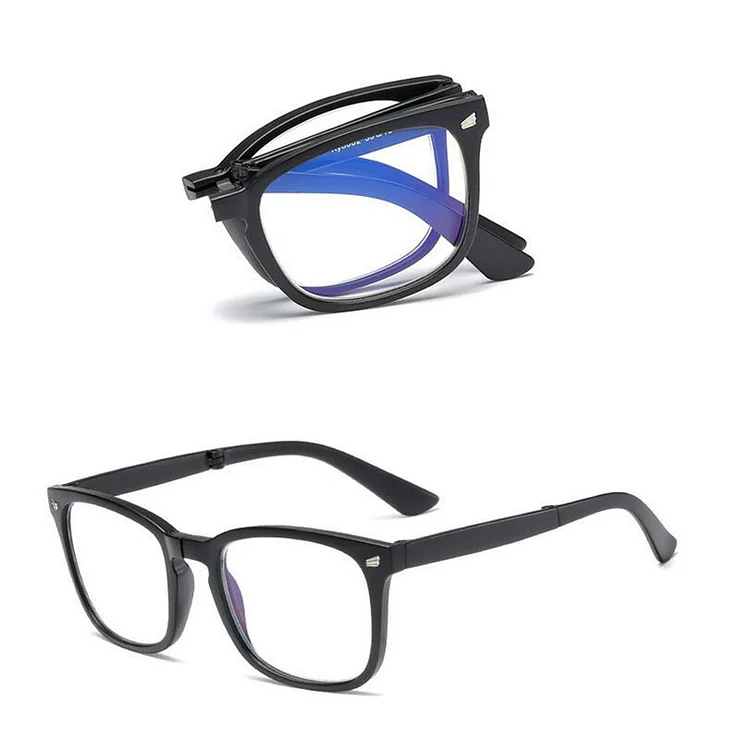 Picture of Folding Blue Light Blocking Square Hyperopia Eyeglasses Retro ...