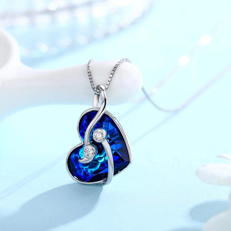 S925 Pause Crystal Love Semicolon Necklace