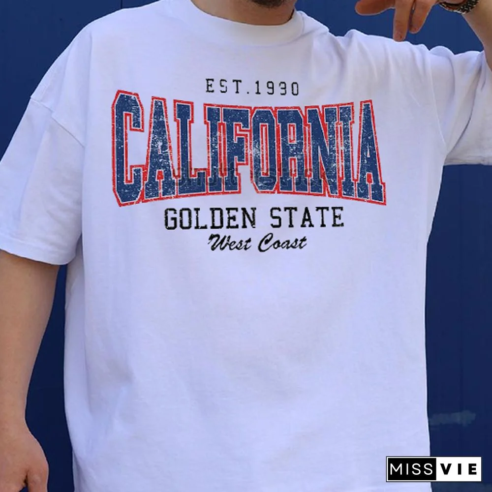 Men's Graphic Print Round Neck Short Sleeve T-Shirt