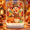 DIY Diamond Art LED Night Light &ndash; Light-Up Table Decor, Double-Sided Printed DIY Crystal Pearl Painting Decoration for Holiday & Gifts(turkey)