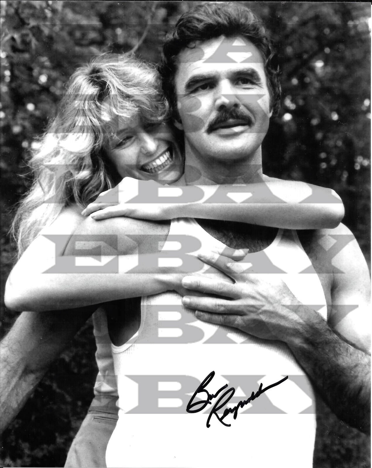 Burt Reynolds Farrah Fawcett. Autographed Signed 8x10 Photo Poster painting Reprint