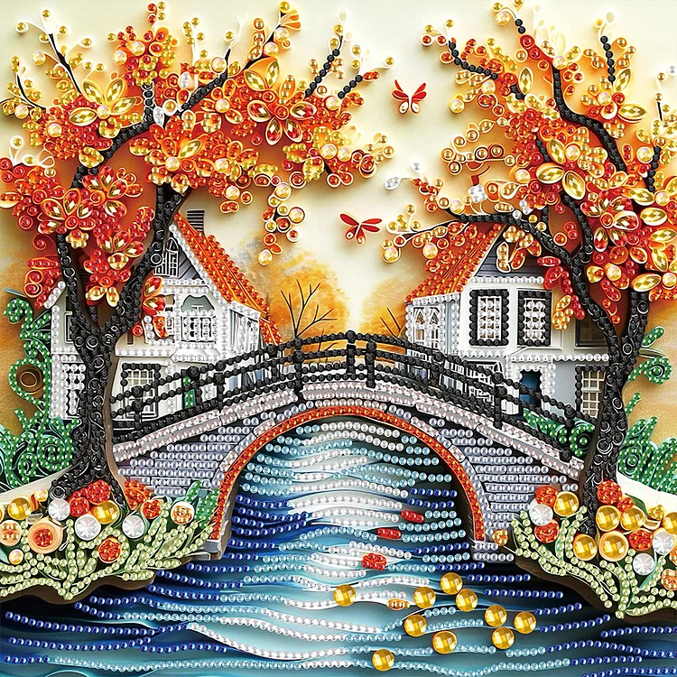 Paper Quilling 30*30cm (Canvas) Special Shaped Drill Diamond Painting gbfke
