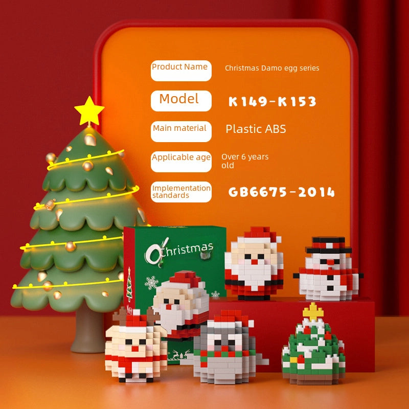 Mekensham Building Blocks Assembling Toys Christmas Gift Decoration Snowman Old Man Elk Educational Small Particles In Stock