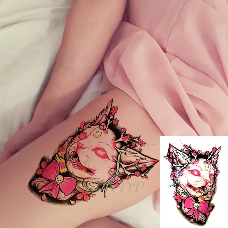 Sdrawing Temporary Tattoo Sticker Wolf Head Tribal Totem Design Pattern Fake Tatto Flash Tatoo Body Art for Girl Women Men
