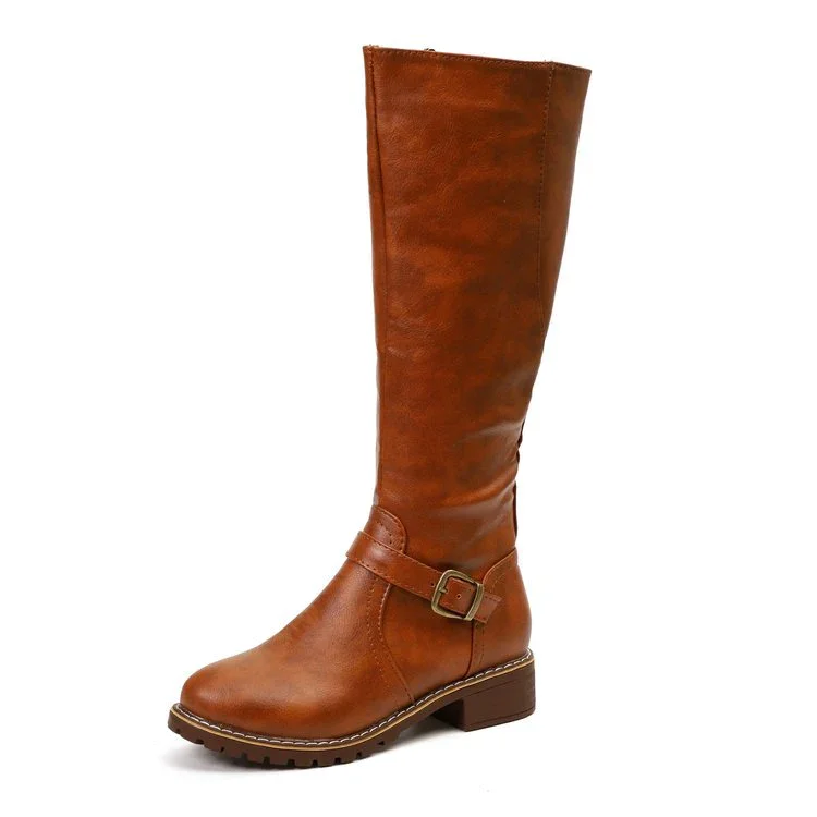 Women's Zip Tall Winter Leather Boots