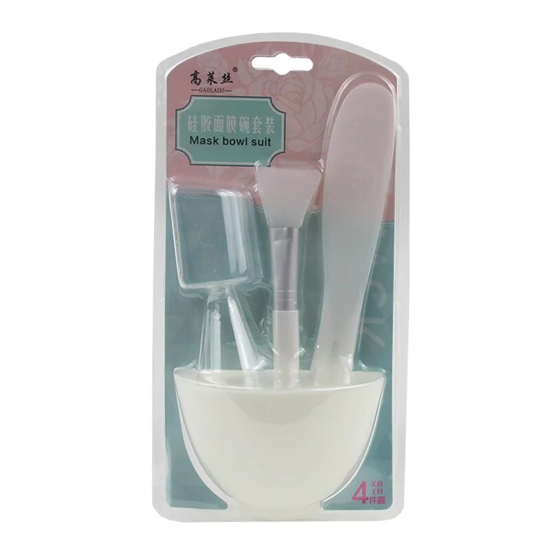 1set Portable DIY Mask Tools Non-toxic Silicone Bowl Brush Mud Stick Cup Spoon Kit Multi-functional Face Makeup Tools Durable