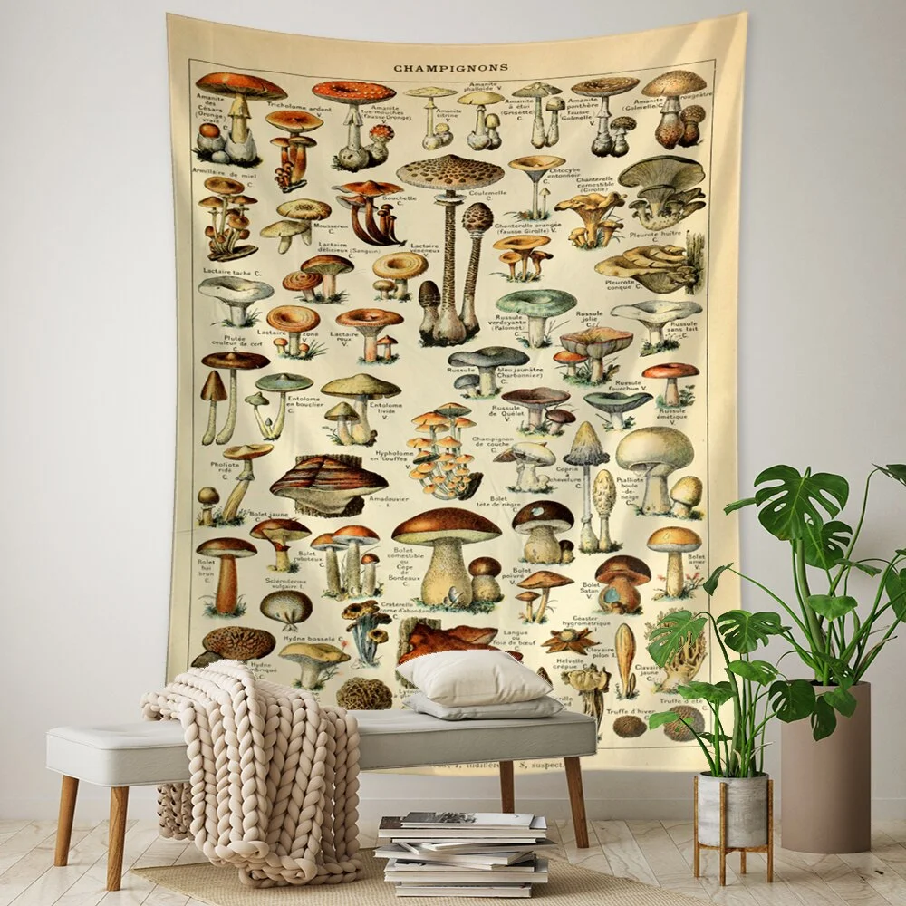 Nigikala Cactus Tapestry Wall Hanging Sexy Mushroom Girl Chart Hippie Boho Psychedelic Witchcraft Home Decor