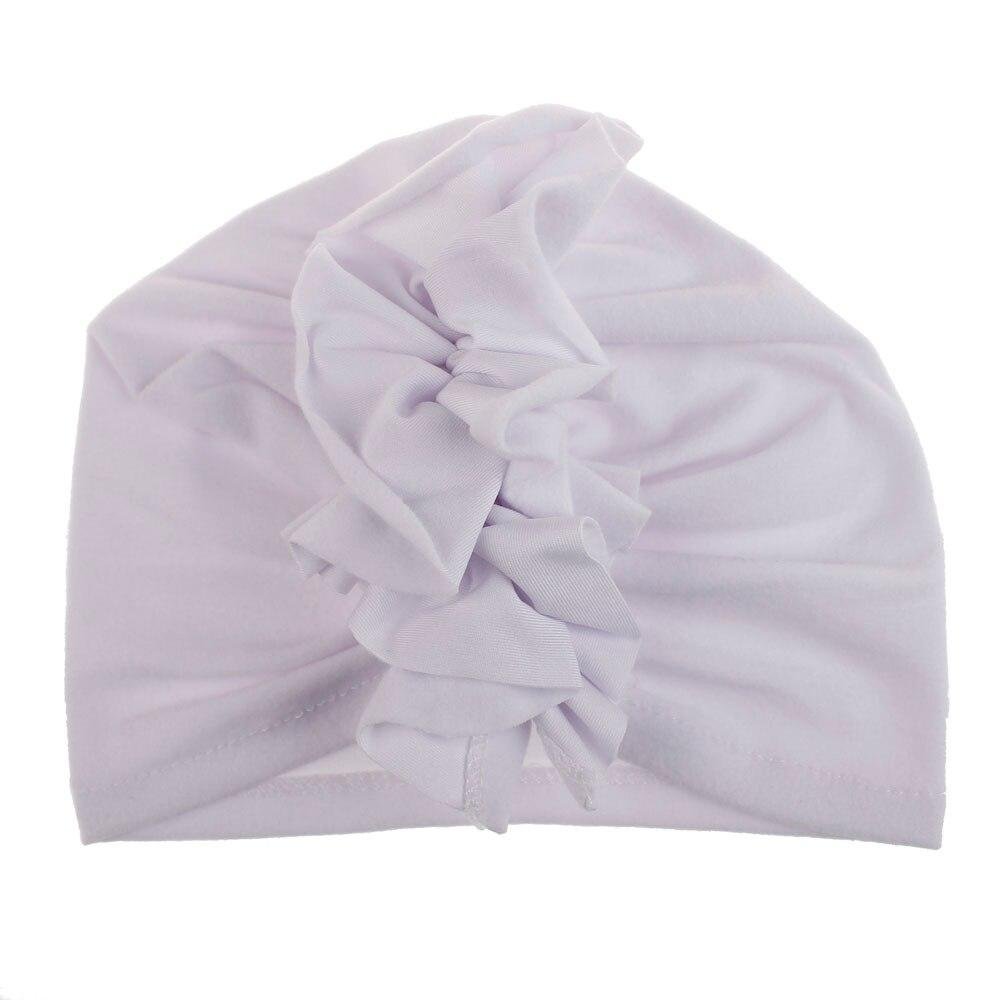 2019 Children Summer Accessories Fashion Newborn Toddler Kid Baby Boy Girl Turban Cotton Beanie Solid Ruffle Candy Color Hat Cap