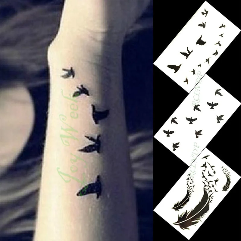 Waterproof Temporary Tattoo Sticker mandala henna bird feather body art tatto flash tatoo fake tattoos for girl women men 4