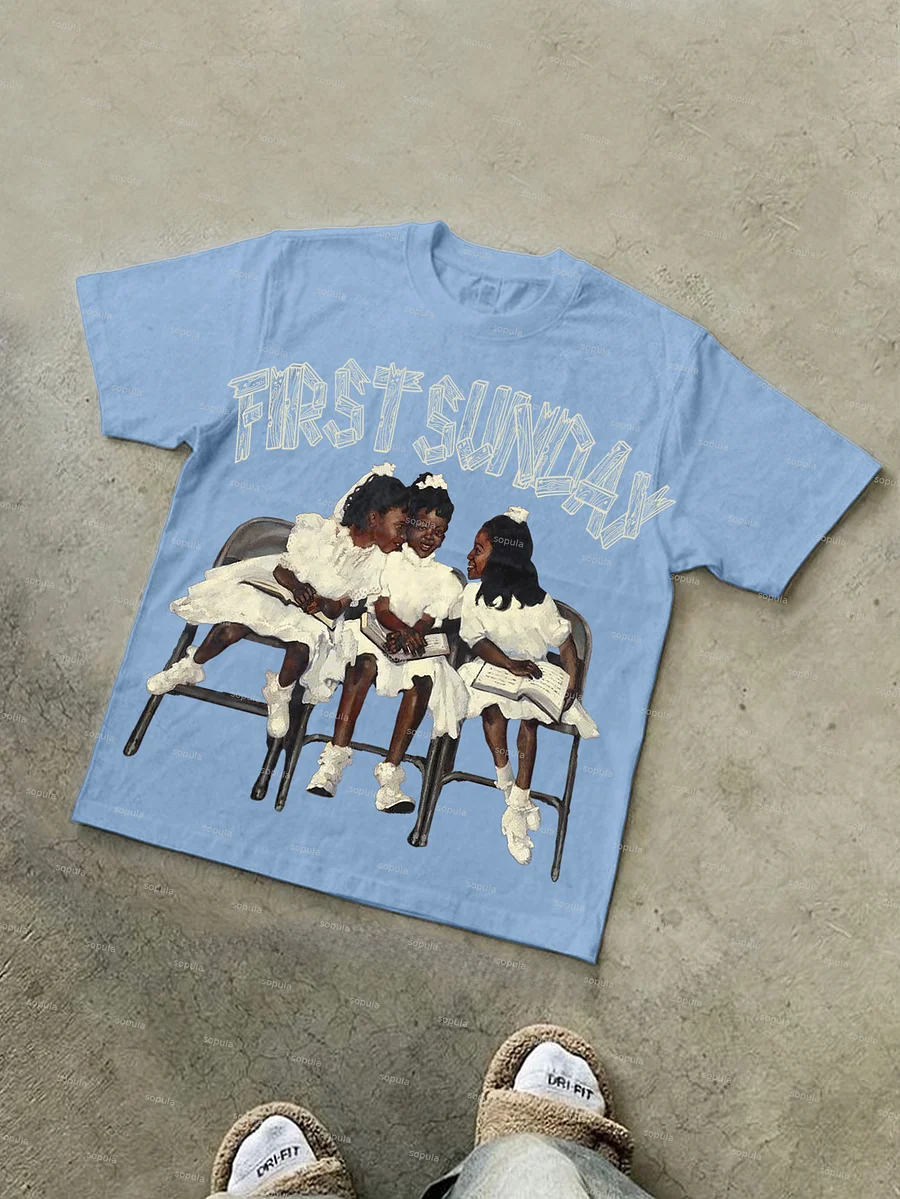 Sopula First Sunday Graphic 100% Cotton Basic T-Shirt