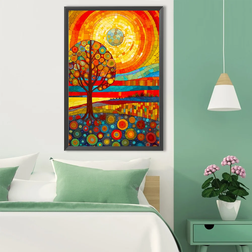 Diamond Painting - Full Round Drill - Stained Glass Tree(Canvas|40*60cm)