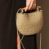 Stylish Silver Weaved Leather Women's Shoulder Bag