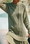 Cable knit sweater mini dress