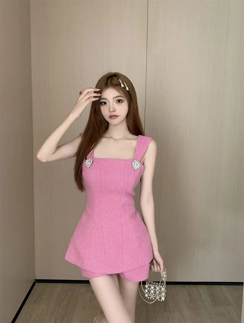 Brownm Top & Shorts Two Piece Set