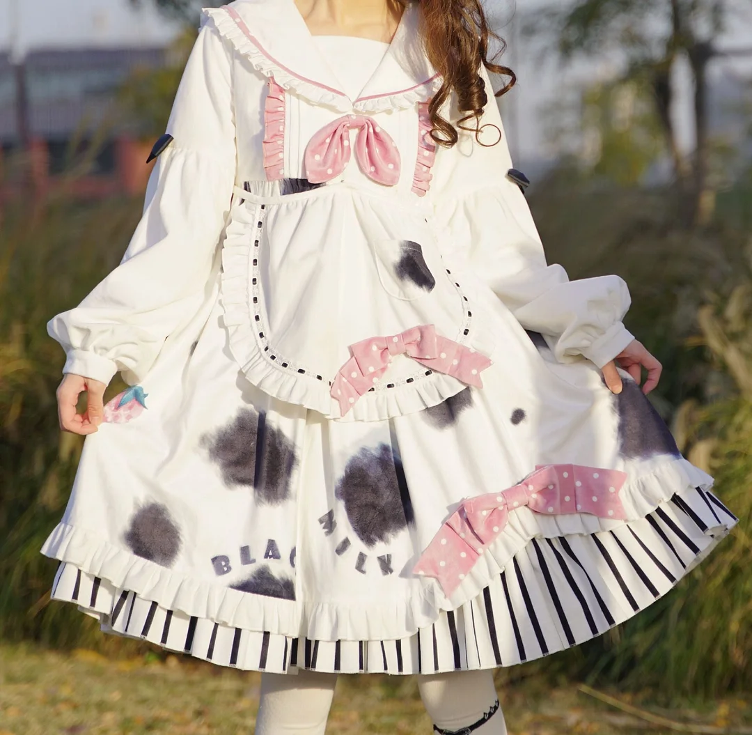 Kawaii Strawberry Cow Op Sweet Lolita Dress SS2293