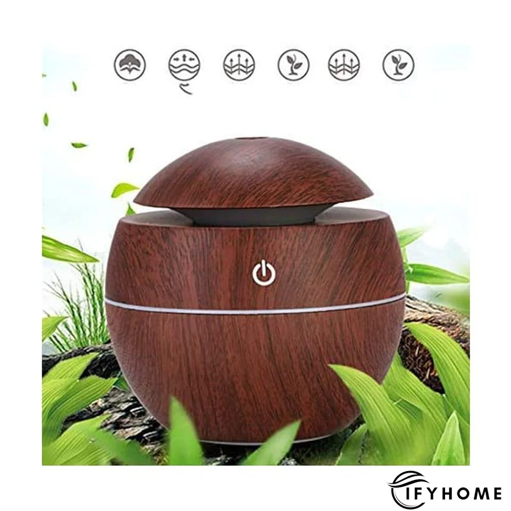 Colorful Wood Grain Air Humidifiers Mini Night Light Home Air Filter | IFYHOME
