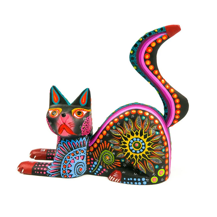 Black Cat - Oaxacan Alebrije Wood Carving