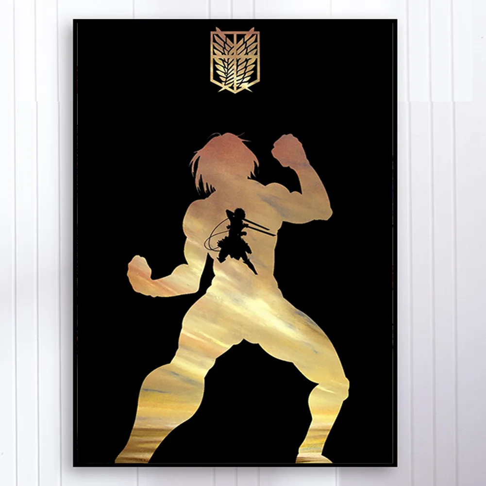 Full Round Diamond Painting 35*50cm - Attack On Titan - Silhouette