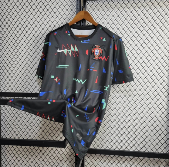 2024 Portugal Black Training Football Shirt Thai Quality
