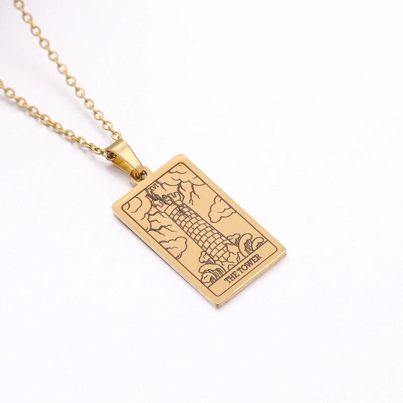 Minimalist Human Tarot 304 Stainless Steel Plating Pendant Necklace