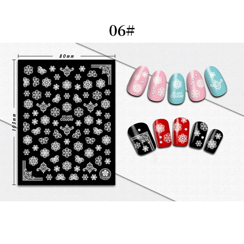 1 Sheet 3D Halloween Nail Sticker Christmas Skull Bone Snake Butterfly Maple Leaf Pattern Decals Manicures 3D Nail Decorations