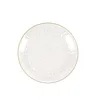 10 Pack | Clear Hammered 7" Round Plastic Dessert Appetizer Plates With Gold Rim, Disposable Salad Party Plate