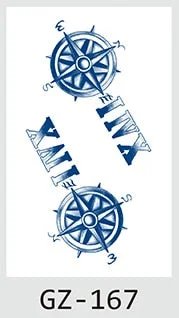 Temporary Waterproof Tattoos Stickers Navigator Compass Totem Flower Juice Ink Men Women Girl Chest Arm Fake Tatoo Drop Shipping