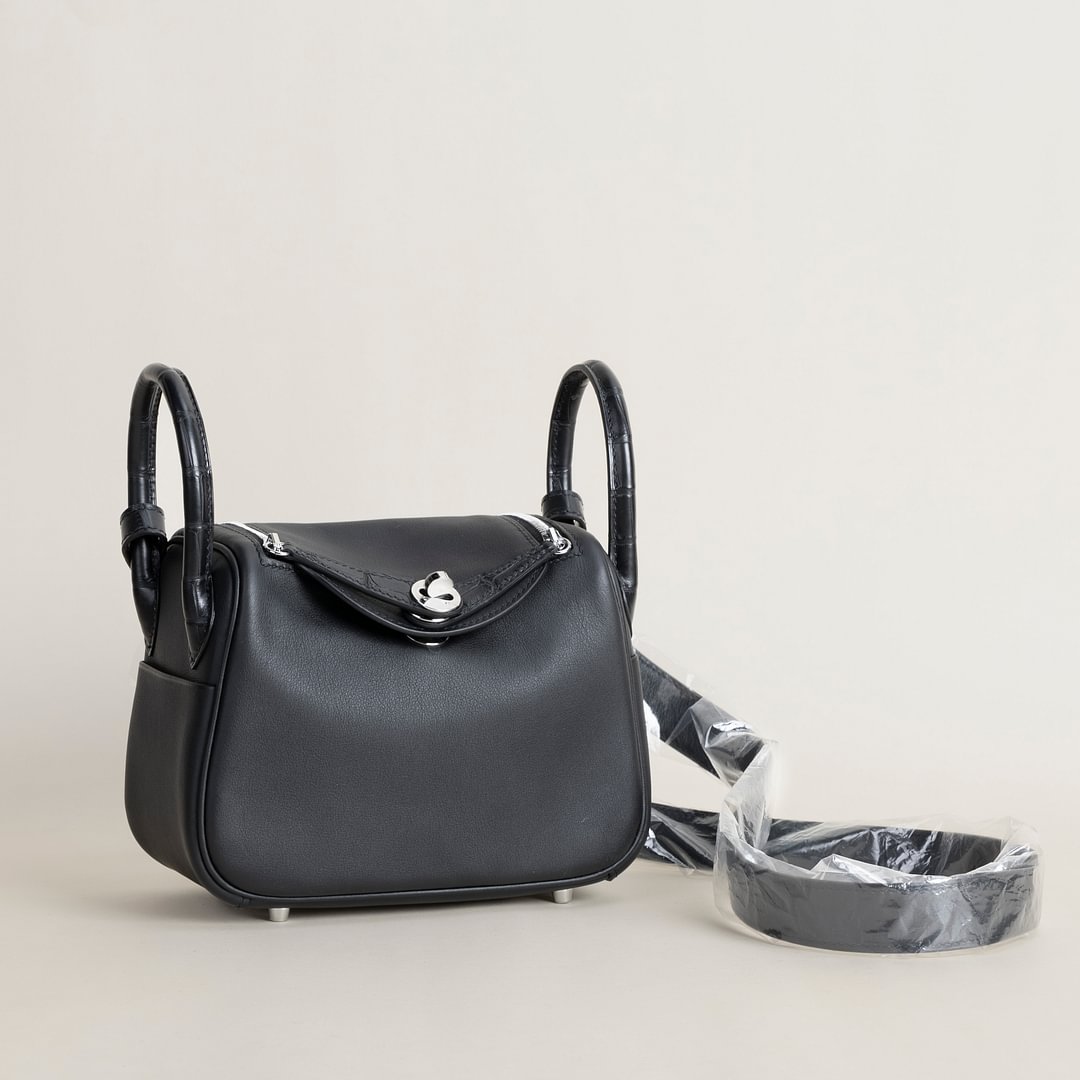 Mini Lindy Touch Swift/Matte Alligator Crocodile leather 89 Noir PHW