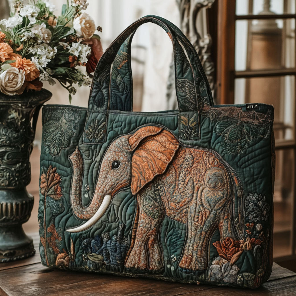 Eternal Elephant Quilted Tote Bag NCU0PT8911