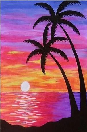 

Purple Beach Sunset – Paint By Numbers - 40*50CM, 501 Original