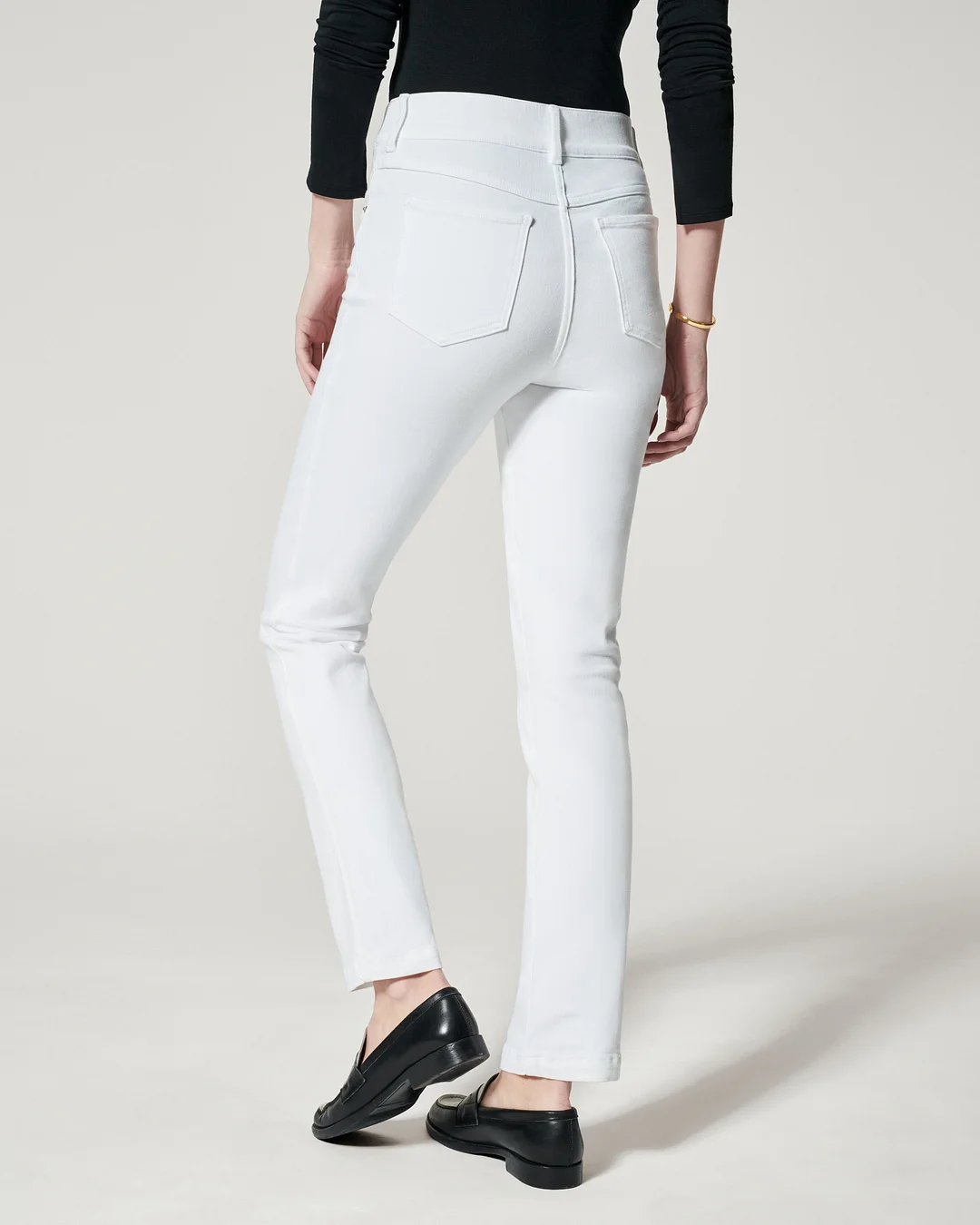 Ankle Straight Leg Jeans, White