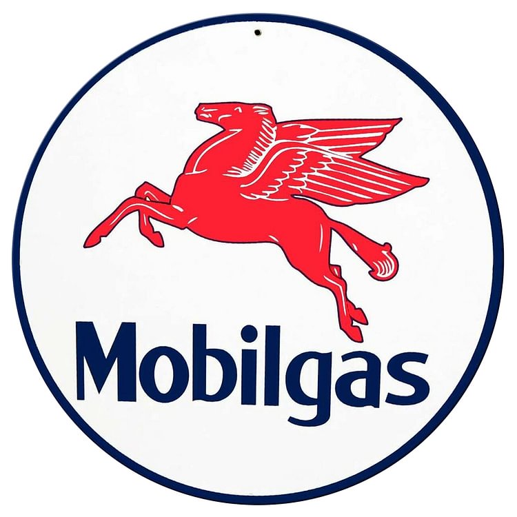 Mobil Gas - Tin Signs/Wooden Signs - Still Life Series - 12*12inches (Round)