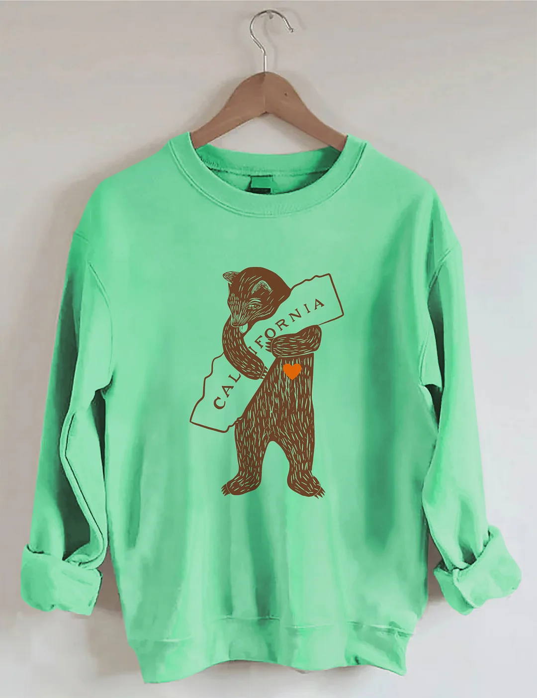 Bear Hugging California Map Sweatshirt