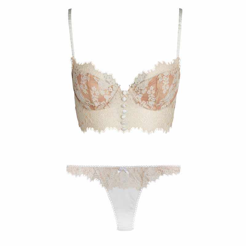 Sexy Eyelash Lace Lingerie Women's Underwear French Push Up Brassiere Comfort Bra and Panty Set Erotic Lingerie Brief Sets