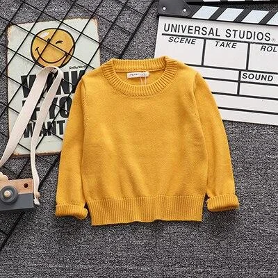 Spring Autumn Candy Color Baby Boys Girls Knitted Sweaters 2021 New Children Long Sleeve Boys Girls Boys Base Shirt 1-6Years