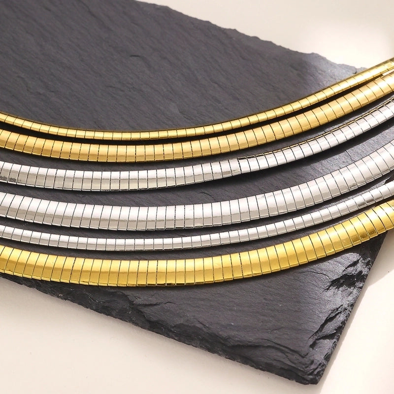 Basic Modern Style Classic Style Geometric Titanium Steel Plating Choker