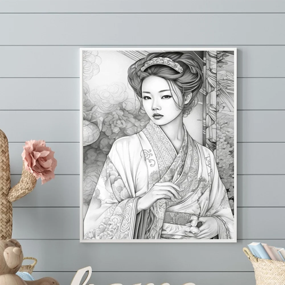 Diamond Painting - Full Round Drill - Retro Woman(Canvas|40*50cm)