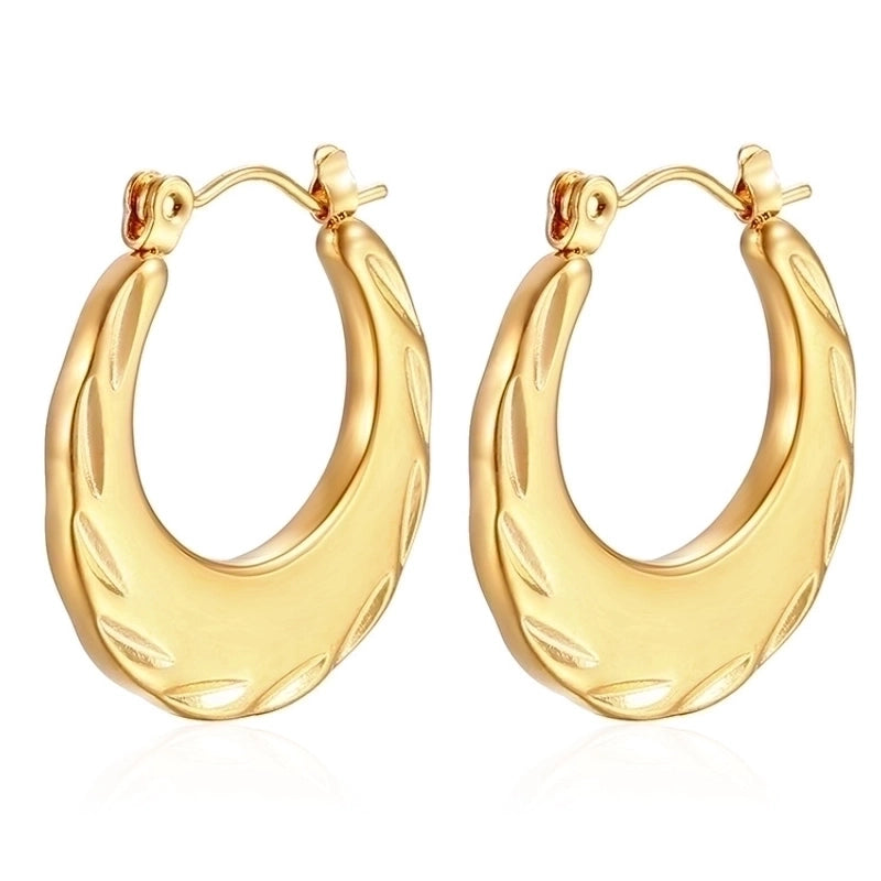 1 Pair Minimalist Classic Style Solid Color Plating 201 Stainless Steel 18K Gold Plated Earrings