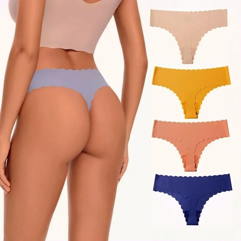 Uveng Uveng Lady One-Thick Thread Wave Side Cotton Crotch Low-Waist Bikini Trousers Woman