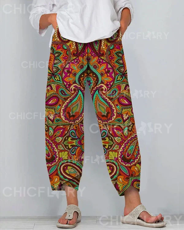 Women's  Paisley Floral Casual Loosen Pants