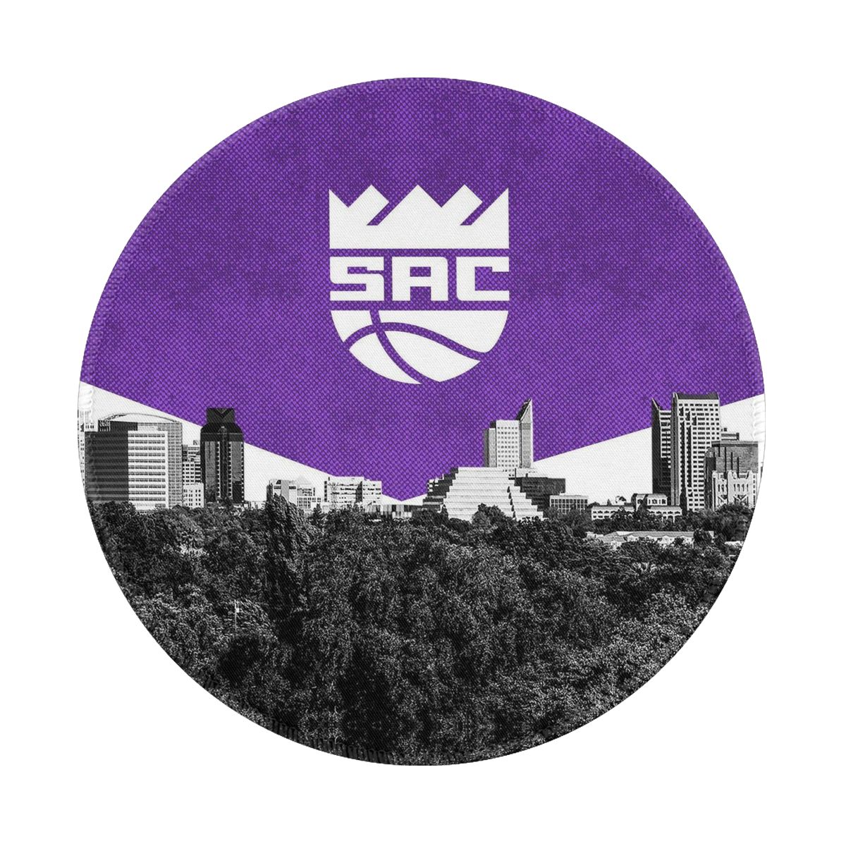 Sacramento Kings Conquers The Town Waterproof Round Mouse Pad for Wireless Mouse