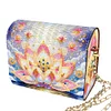 (US Local)DIY Lotus Diamond Art Wooden Coin Pouch with Chain 5D Diamond Painting Purse
