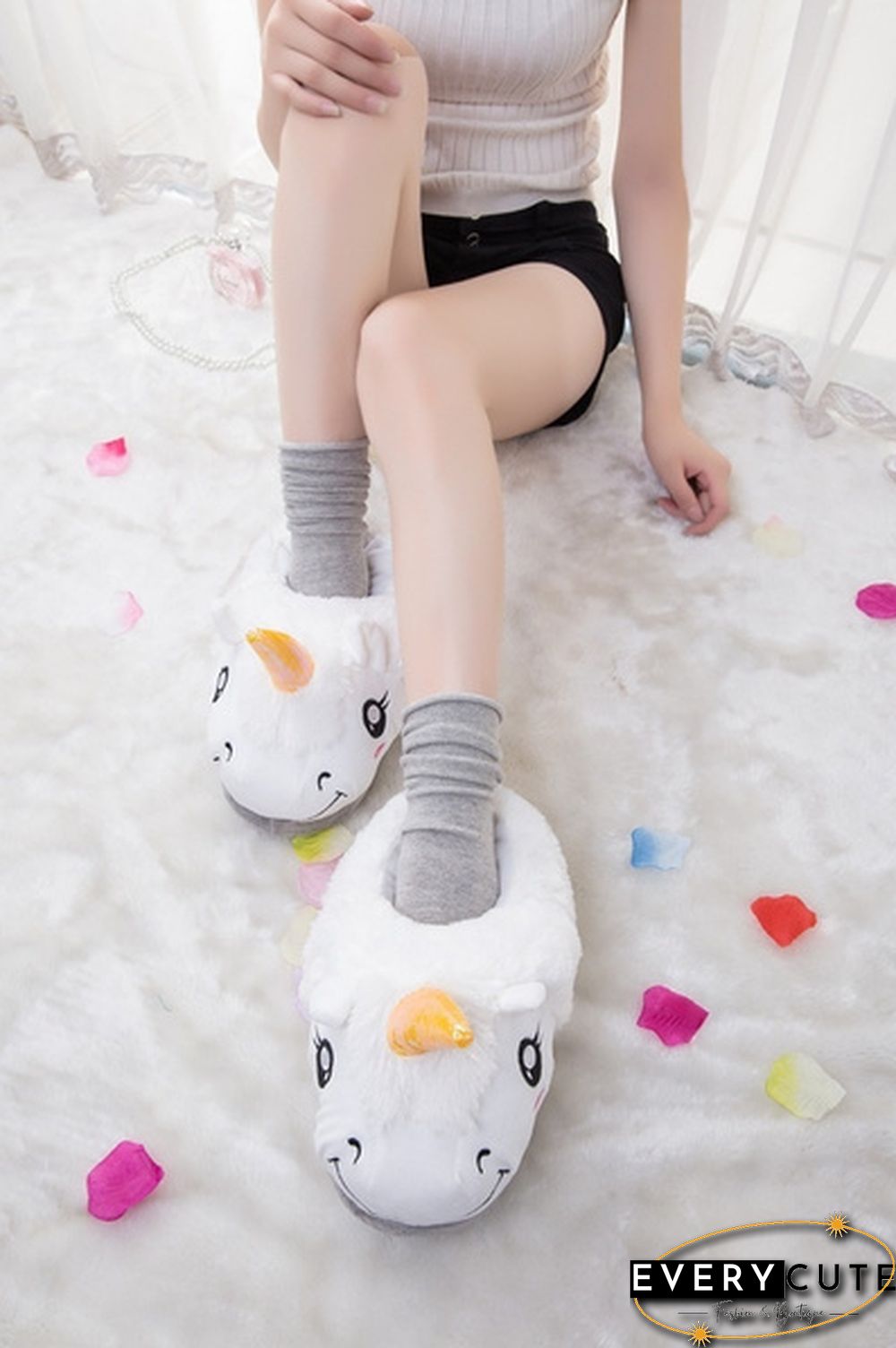Winter Indoor Slippers Plush Home Shoes Unicorn Slippers For Grown Free Size Home Slippers Shoes Christmas Gift